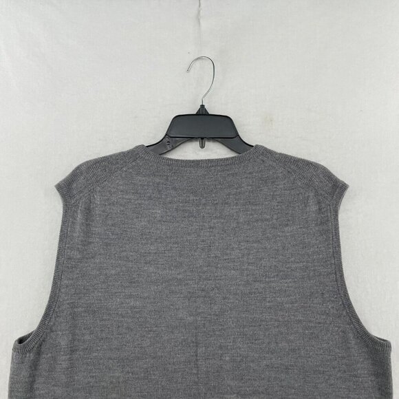 Calvin Klein Sweater Mens L Gray V Neck Regular Fit Sleeveless Pullover Vest - Picture 8 of 11